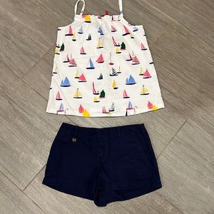 Polo shorts and Hanna Andersson tank